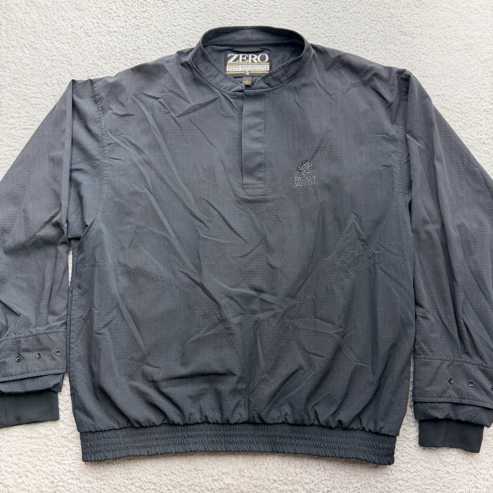 Zero Restriction Mens Golf Windbreaker Pullover Troon North Grey Large 9022 USA